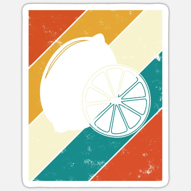 Lemon Fruit Lover Retro Lemonade Gift idea Sticker size S (10 x 10 cm)