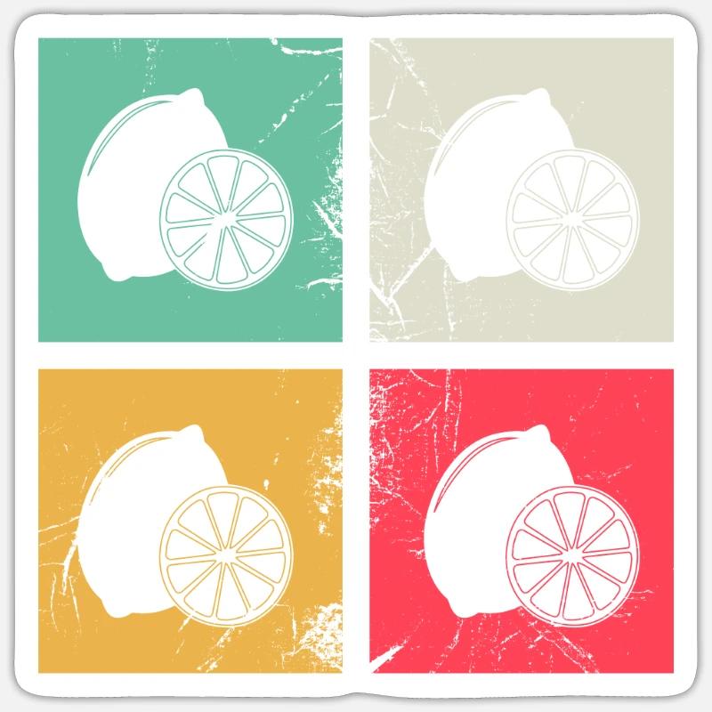 Lemon Fruit Lover Retro Lemonade Gift idea Sticker size S (10 x 10 cm)