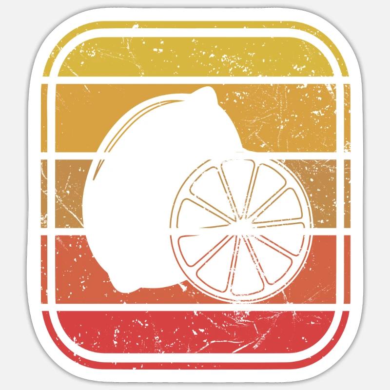 Lemon Fruit Lover Retro Lemonade Gift idea Sticker size S (10 x 10 cm)