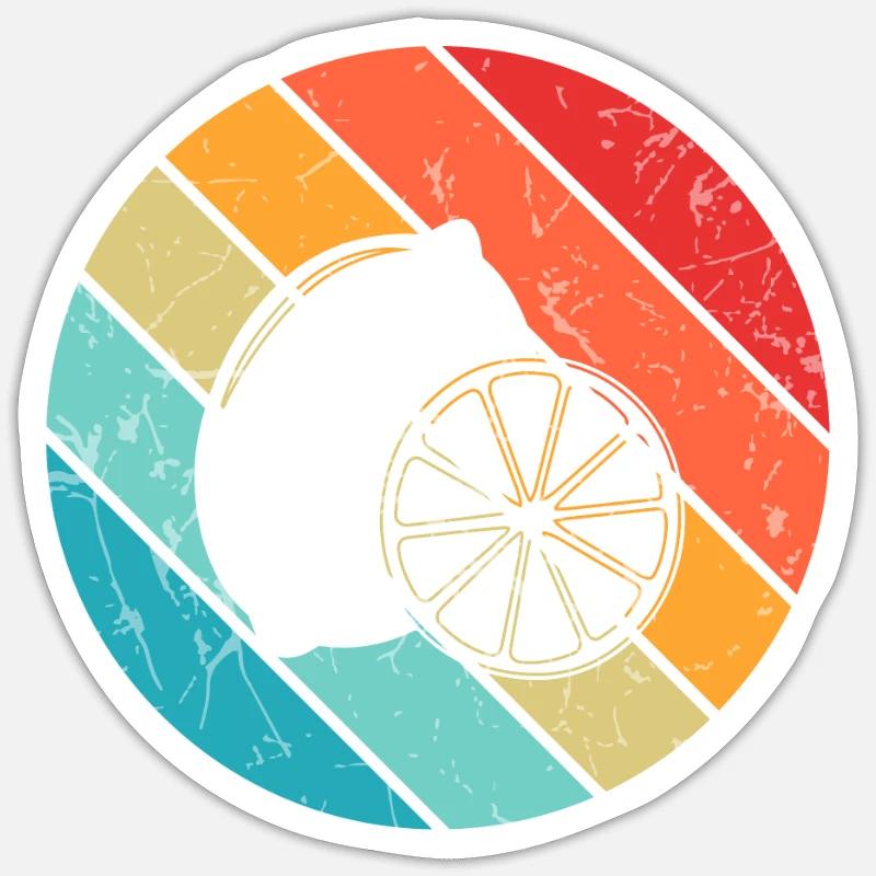 Lemon Fruit Lover Retro Lemonade Gift idea Sticker size S (10 x 10 cm)