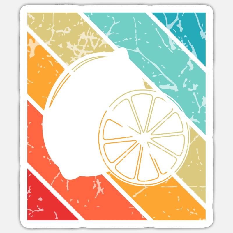 Lemon Fruit Lover Retro Lemonade Gift idea Sticker size S (10 x 10 cm)