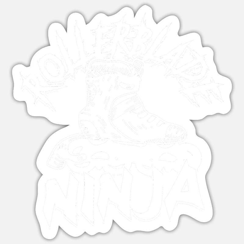 Rollerblade Ninja - Rollerblade - Sticker Größe S (10 x 10 cm) - Mattweiß