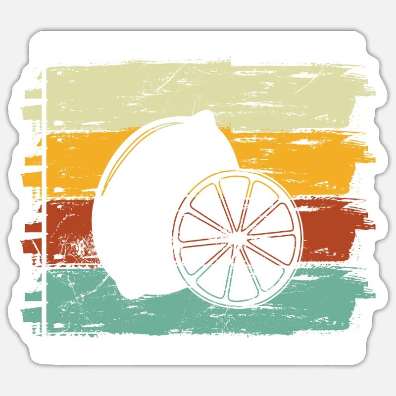 Lemon Fruit Lover Retro Lemonade Gift idea Sticker size S (10 x 10 cm)