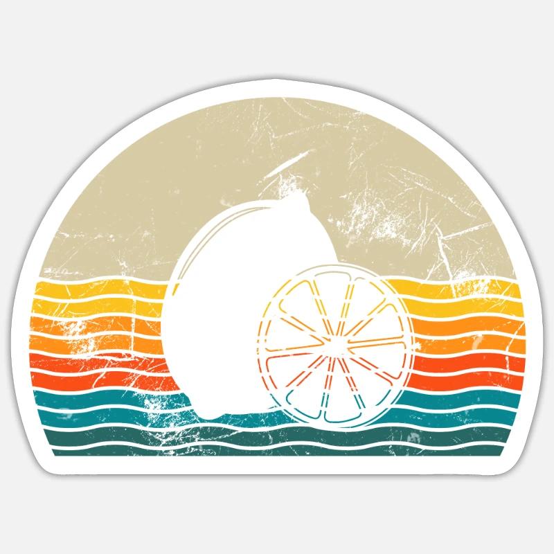 Lemon Fruit Lover Retro Lemonade Gift idea Sticker size S (10 x 10 cm)