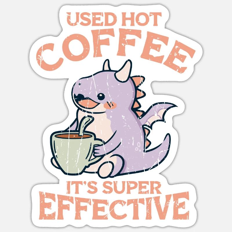 Café chaud usagé C’est super efficace - tasse de Sticker taille S (10 x 10 cm)