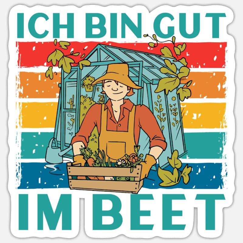 Ich Bin Gut Im Beet - Sticker Größe S (10 x 10 cm) - Mattweiß
