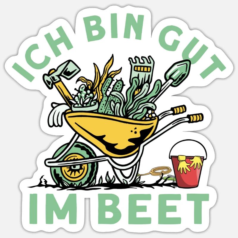 Ich Bin Gut Im Beet - Sticker Größe S (10 x 10 cm) - Mattweiß
