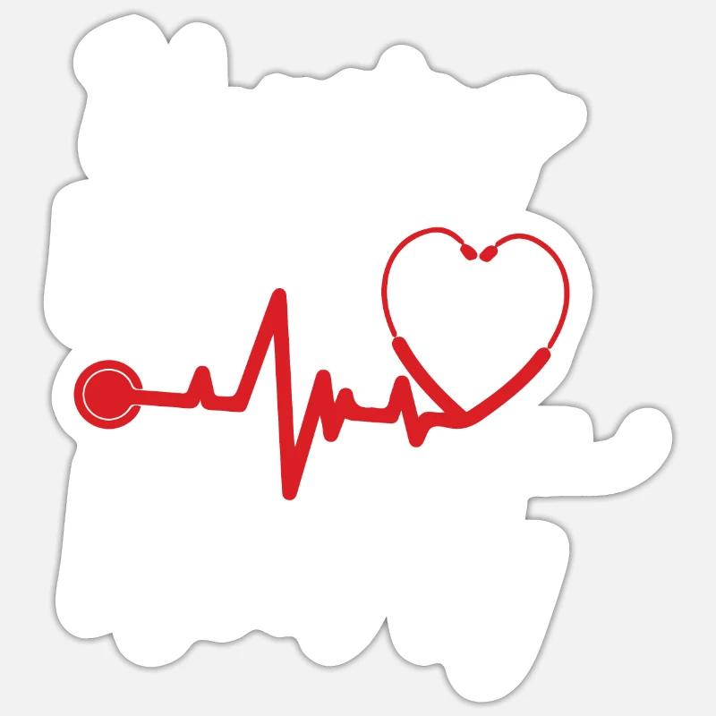 Palpitations d’infirmières - Sticker taille S (10 x 10 cm) - blanc mat