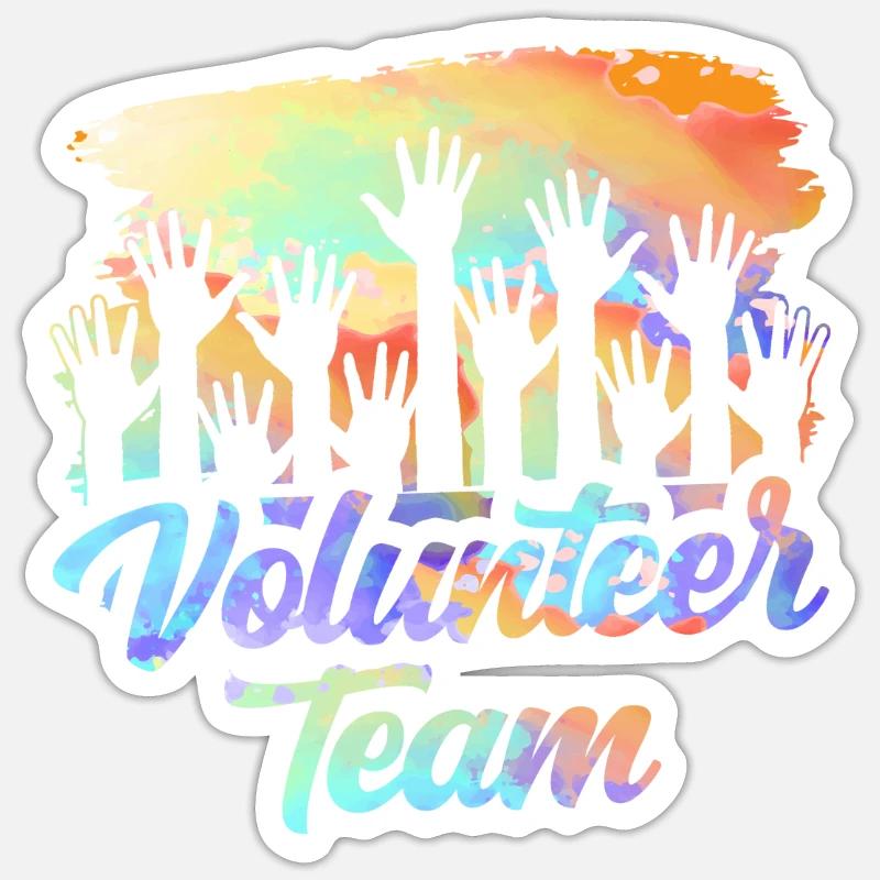 Freiwilligen Team Freiwilliger Freiwillig Beruf - Sticker Größe S (10 x 10 cm) - Mattweiß