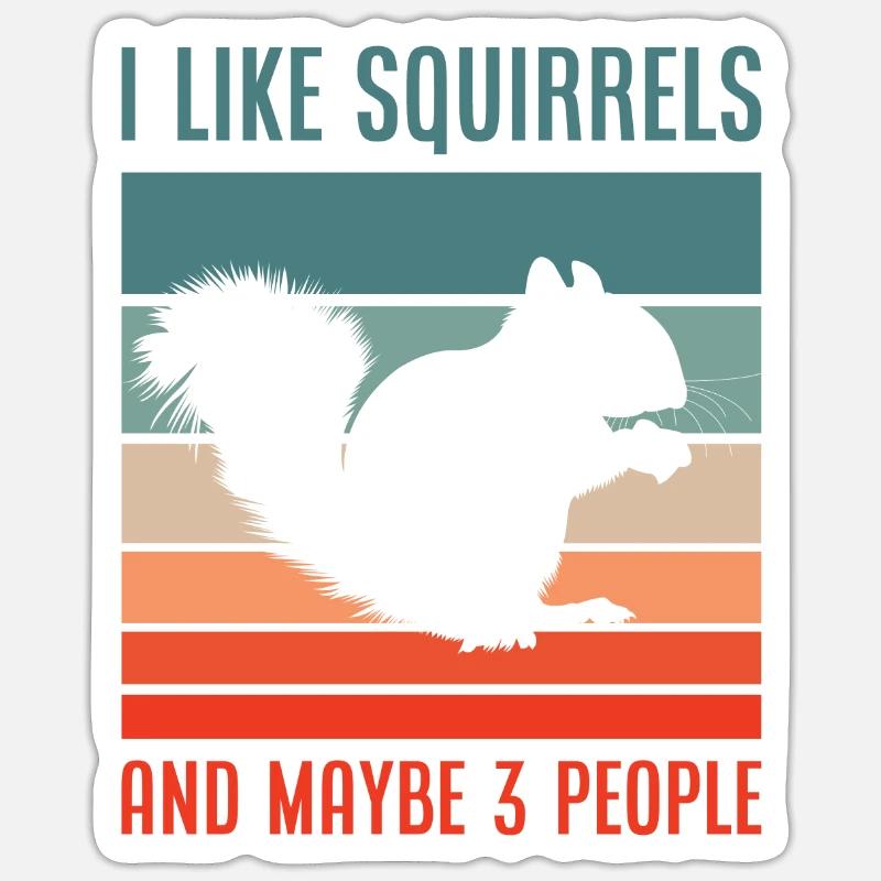 Retro Eichhörnchen Nager Geschenk Sticker Größe S (10 x 10 cm)