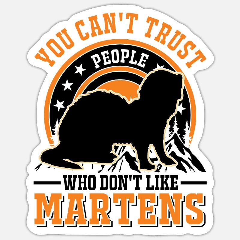 Marder Geschenk Nerz Dachs Baummarder - Sticker Größe S (10 x 10 cm) - Mattweiß