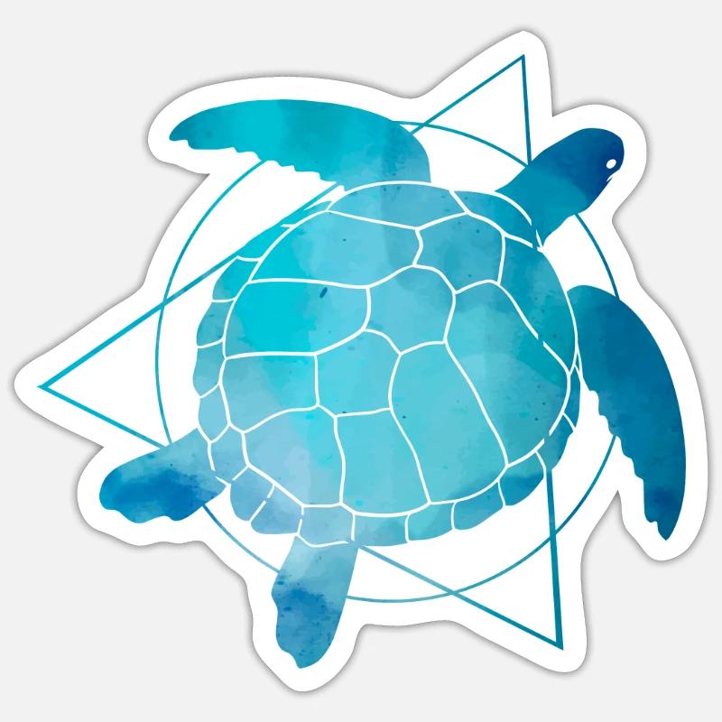 Tortue - Sticker taille S (10 x 10 cm) - blanc mat