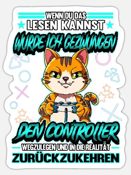 Zocken Gaming Gamer Zocker Videospiel - Sticker Größe S (10 x 10 cm) - Mattweiß