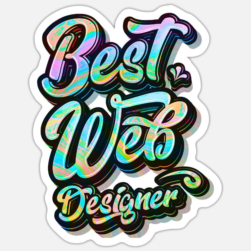 Best Web Designer Sticker size S (10 x 10 cm)