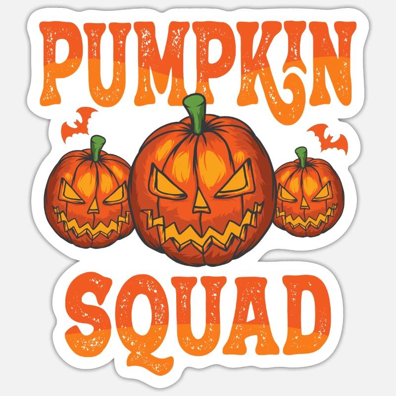 Halloween Pumpkin Squad - Sticker size S (10 x 10 cm) - white matte