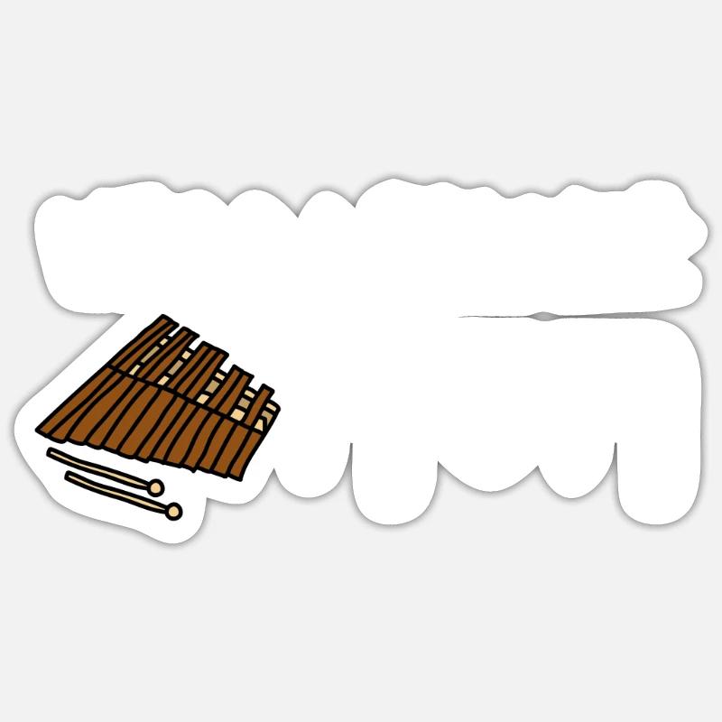 Vibraphone Maman Marimba Ninja Et Maillet Sticker taille S (10 x 10 cm)