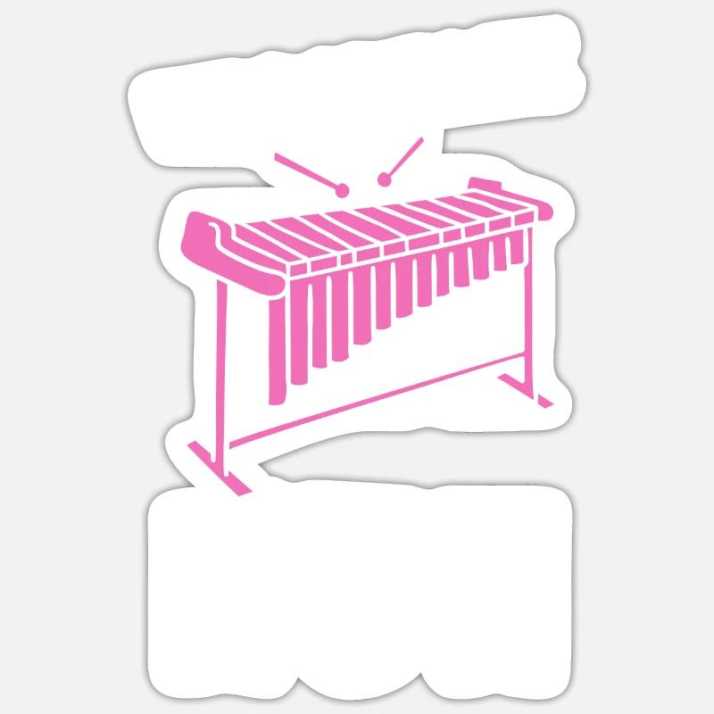 Vibraphone Maman Marimba Ninja Et Maillet Sticker taille S (10 x 10 cm)