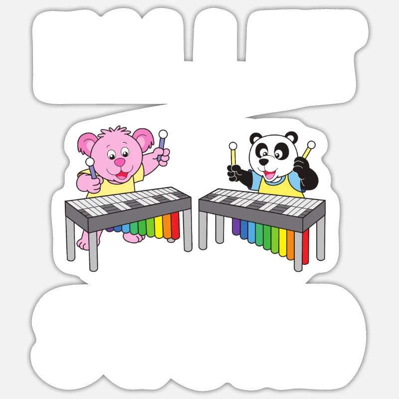 Vibraphone Maman Marimba Ninja Et Maillet Sticker taille S (10 x 10 cm)