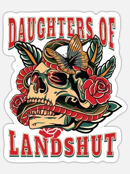 Landshut Frau Geschenk daughters of Landshut - Sticker Größe S (10 x 10 cm) - Mattweiß
