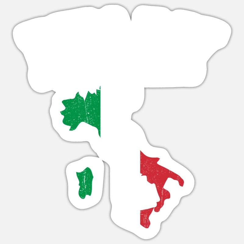italy map flag - Sticker size S (10 x 10 cm) - white matte