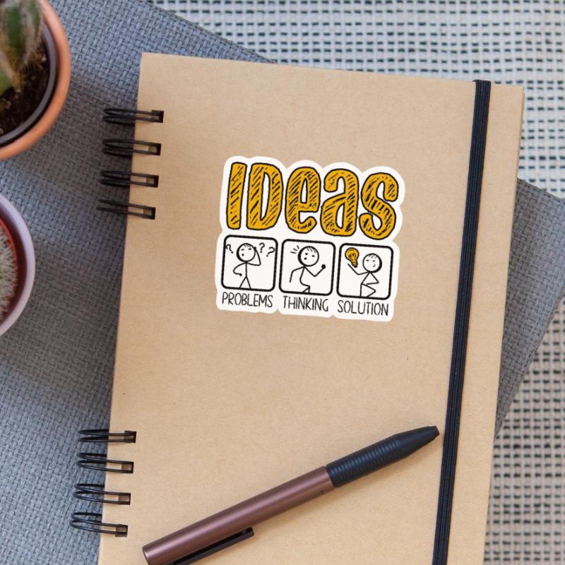 Problem Thinking Stick Figure Solution Thinker Sticker size S (10 x 10 cm)