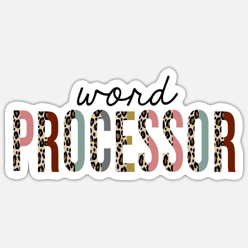 Word Processor Leopard Print Funny Sticker size S (10 x 10 cm)