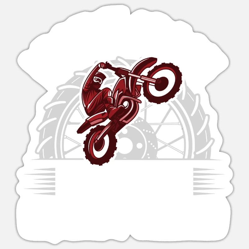 Motocross - Sticker taille S (10 x 10 cm) - blanc mat