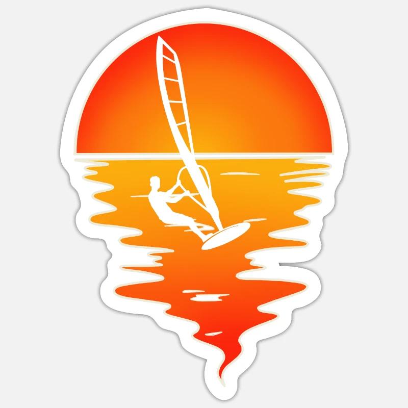Windsurfing Windsurfer Windsurf - Sticker size S (10 x 10 cm) - white matte