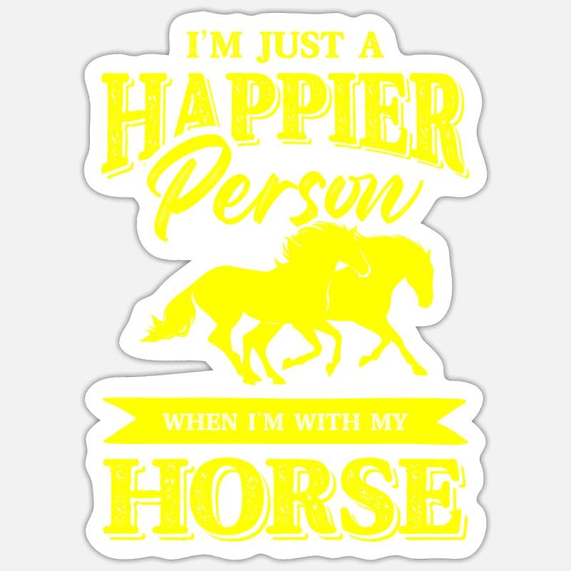 Cheval - Sticker taille S (10 x 10 cm) - blanc mat
