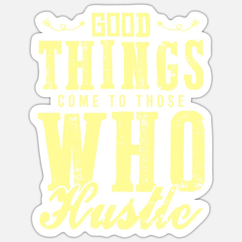 work hustle - Sticker size S (10 x 10 cm) - white matte