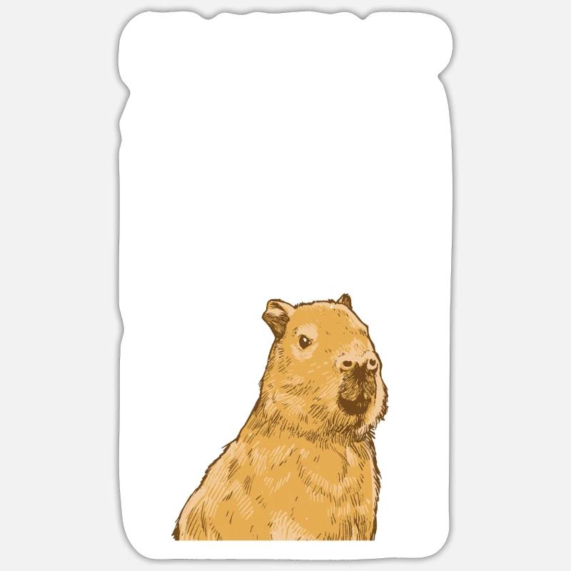 Ok, I Pull Up Capybara Design Sticker size S (10 x 10 cm)