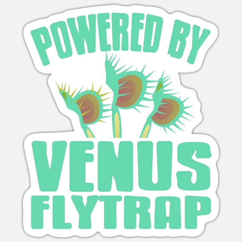 Powered By Venus Flytrap Cool Carnivorous Plant Sticker size S (10 x 10 cm)