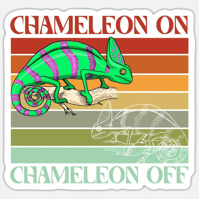 Chameleon on Chameleon off - Sticker Größe S (10 x 10 cm) - Mattweiß