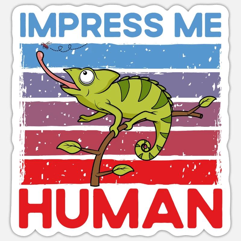 Impressionnez-moi Humain - Sticker taille S (10 x 10 cm) - blanc mat
