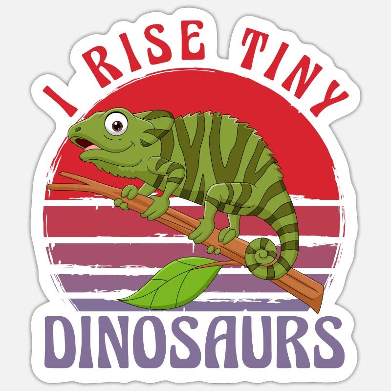 I rise tiny Dinosaurs - Sticker size S (10 x 10 cm) - white matte