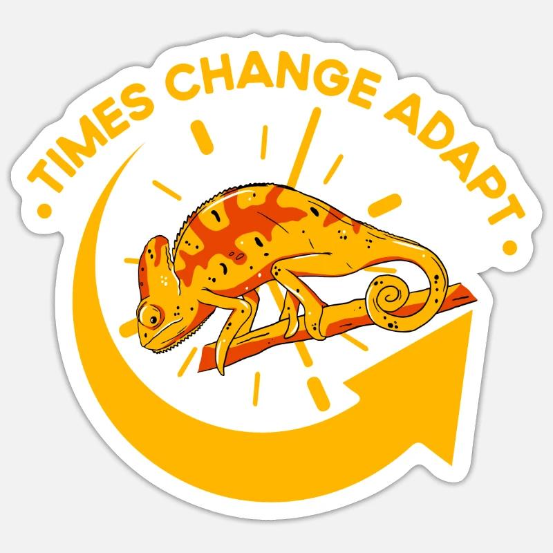 Chameleon Times Change Adapt - Sticker taille S (10 x 10 cm) - blanc mat