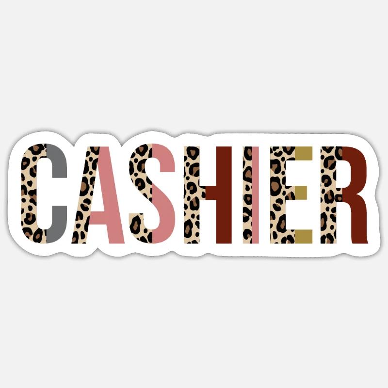 Caissier - Sticker taille S (10 x 10 cm) - blanc mat