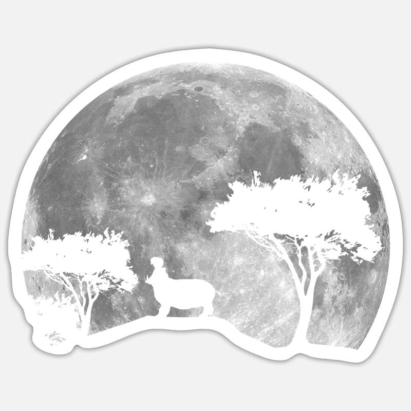 Hippopotame la nuit - Sticker taille S (10 x 10 cm) - blanc mat