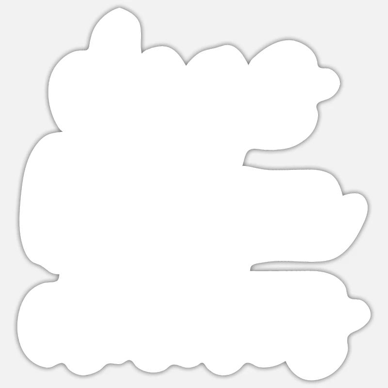 Chiens devant les gars - Sticker taille S (10 x 10 cm) - blanc mat