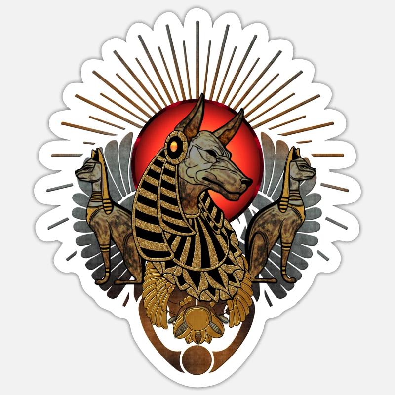 Die dunklen Anubis - Sticker Größe S (10 x 10 cm) - Mattweiß