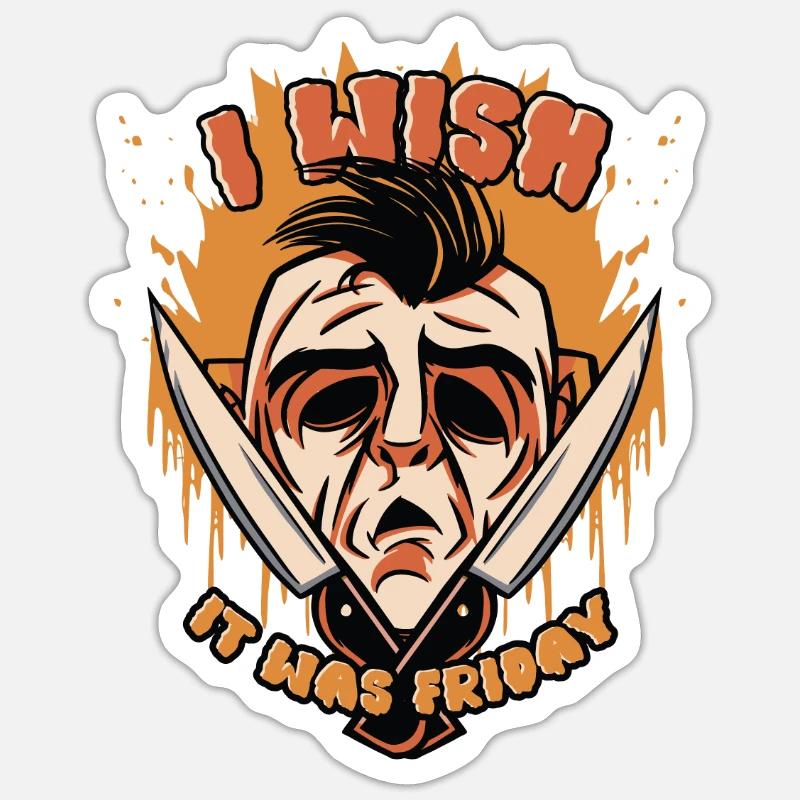 Wish it was Friday - Sticker size S (10 x 10 cm) - white matte