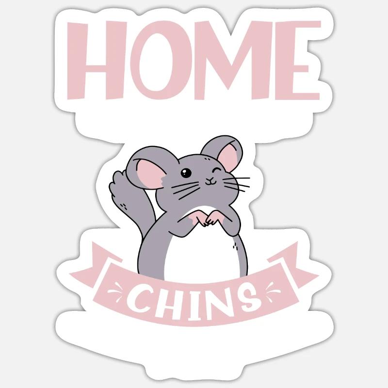 Chinchilla - Sticker taille S (10 x 10 cm) - blanc mat