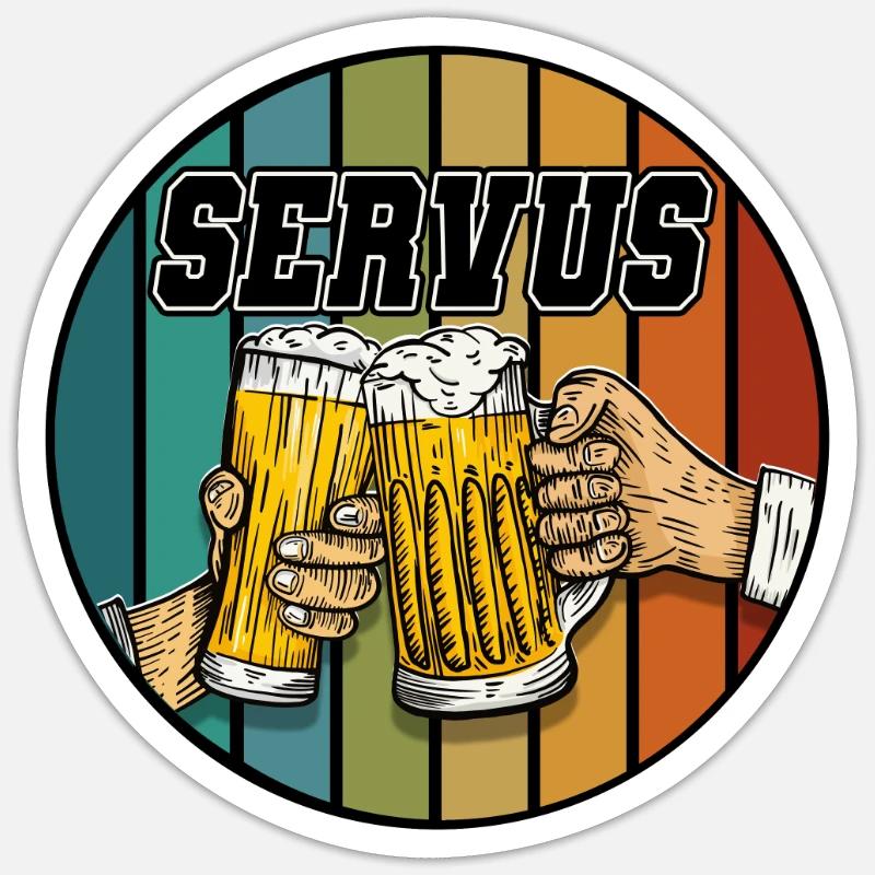 Servus - Sticker Größe S (10 x 10 cm) - Mattweiß
