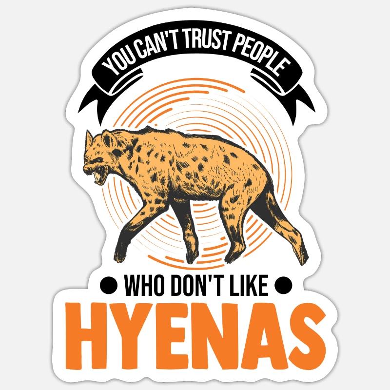 Hyène Cadeau Aardwolf Hyène - Sticker taille S (10 x 10 cm) - blanc mat