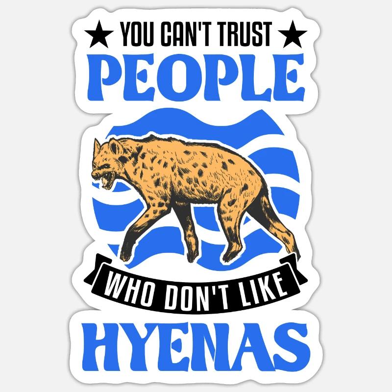 Hyäne Geschenk Erdwolf Hyena Sticker Größe S (10 x 10 cm)