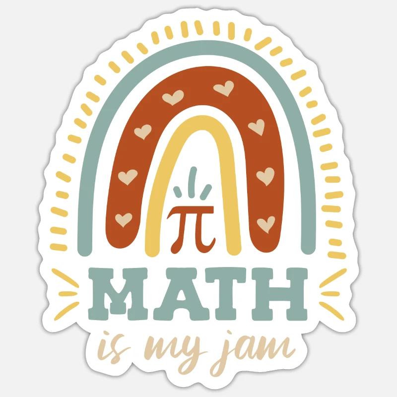 Math est mon jam pi day mathématicien Sticker taille S (10 x 10 cm)