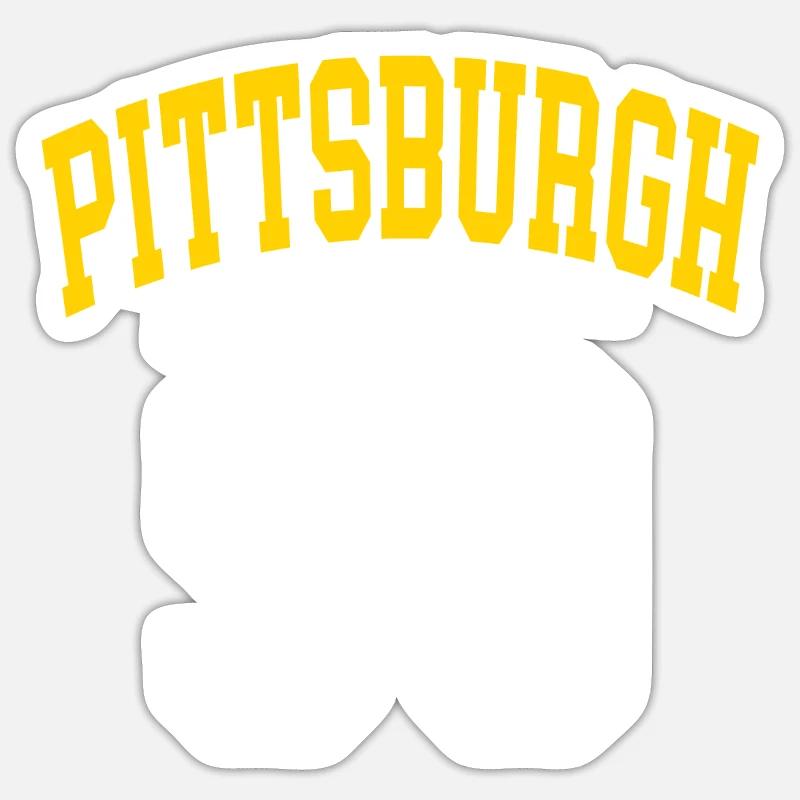 pittsburgh 90 - Sticker taille S (10 x 10 cm) - blanc mat