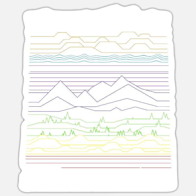 different landscapes - Sticker Größe S (10 x 10 cm) - Mattweiß
