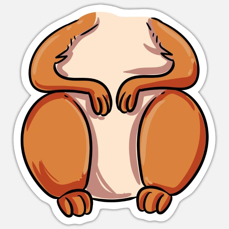 Eichhörnchen Kostüm - Sticker Größe S (10 x 10 cm) - Mattweiß