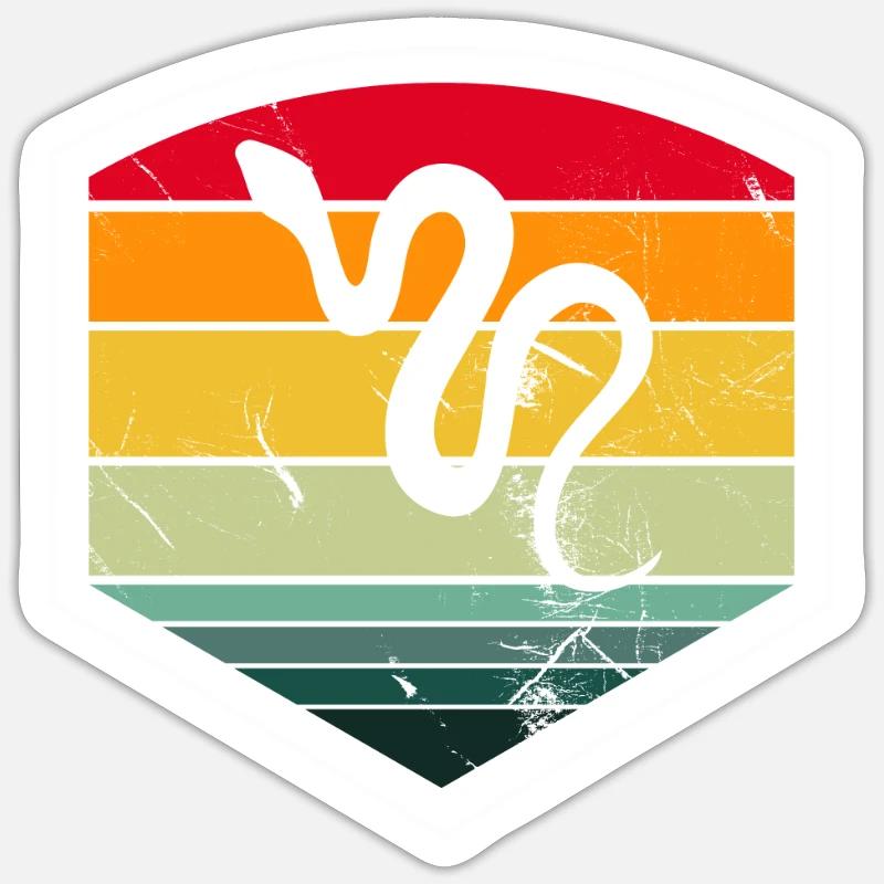 Snake Retro Reptile Python Gift idea Sticker Größe S (10 x 10 cm)